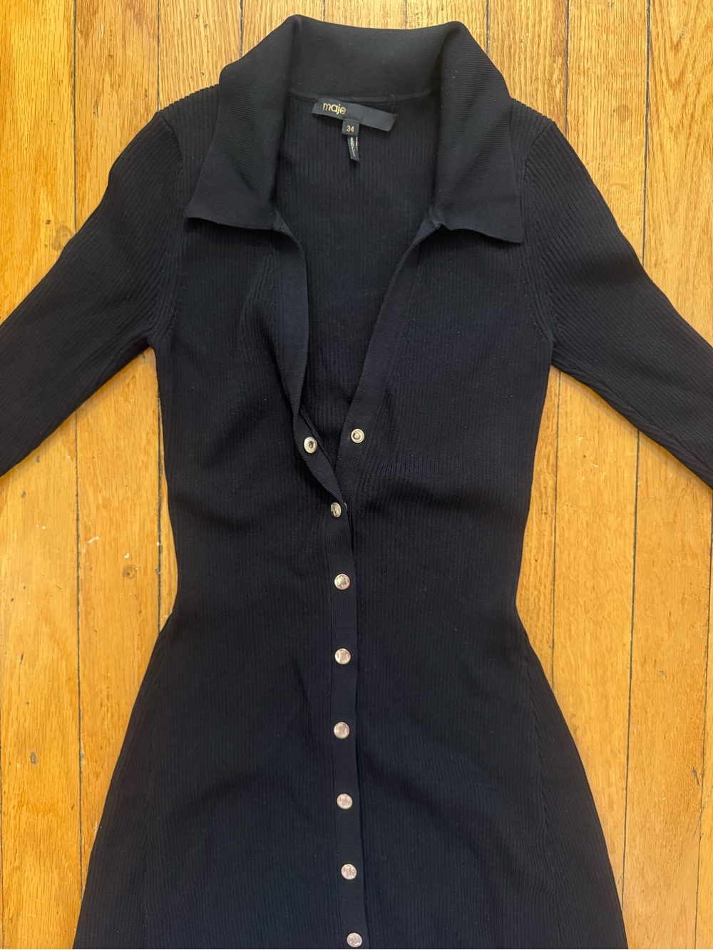 Maje Ribbed maxi Dress - Picture 3 of 4